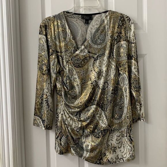 Collection by Dressbarn size 1X woman asymmetrical pullover blouse - Picture 1 of 10